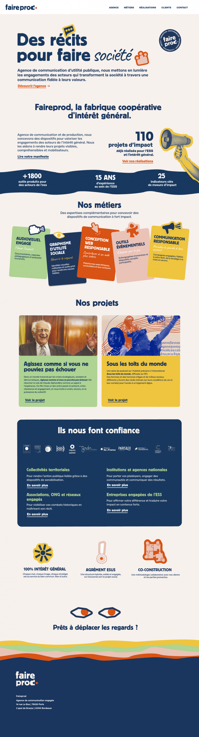 Maquette homepage Faireprod — design réalisé avec Jeremy Debreu